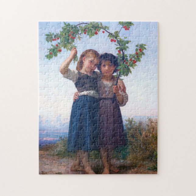 Puzzle Filles avec la Branche Cerise, Bouguereau (Vertical)