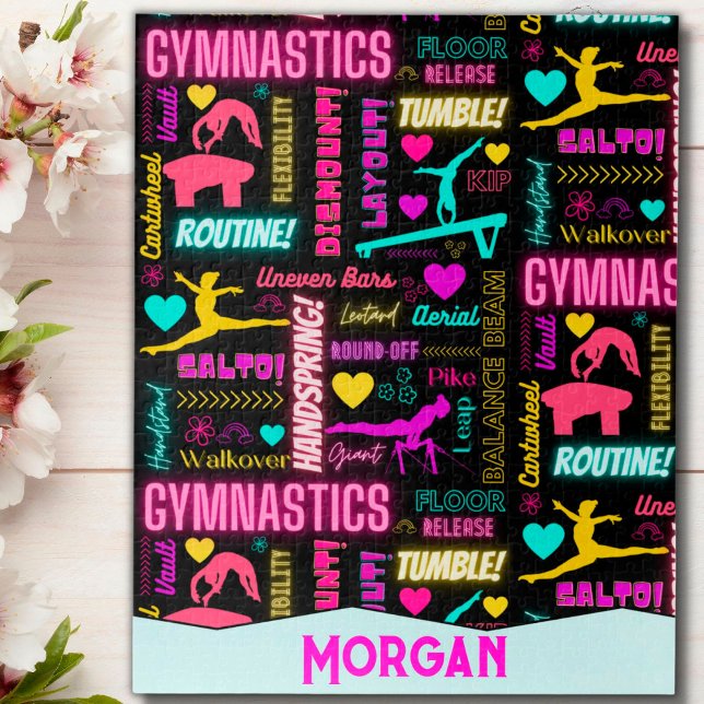 Puzzle Filles colorées Gymnastique Termes Motif Personnal (Créateur téléchargé)