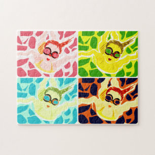Puzzle Filles de lunettes nageant dans l'eau