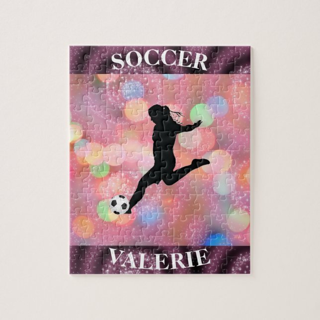 Puzzle Filles de soccer Plum Sparkle Color Blast (Vertical)