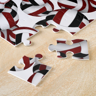 Puzzle filles garçons maroon black volleball équipe coule