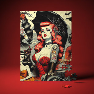Puzzle Filles gothiques tatouées mignonnes rétro