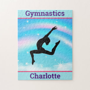 Puzzle Filles Gymnastique Leap Arc-en-ciel nuages