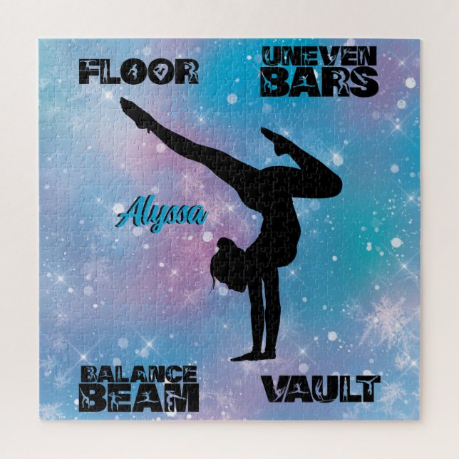 Puzzle Filles Gymnastique Sol, Bars, Poutres, Vault Paste (Vertical)