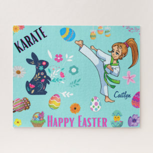 Puzzle Filles Karaté Joyeuses Pâques Décoratif