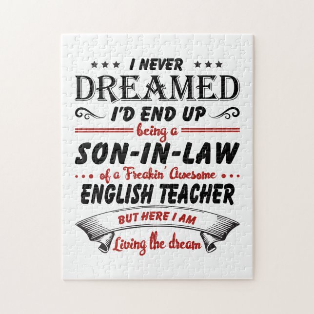 Puzzle Fils En Droit De L'Enseignant Anglais Awesome (Vertical)