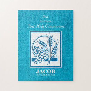 Puzzle Fils, Première Communion, Blé, Raisins Bleus