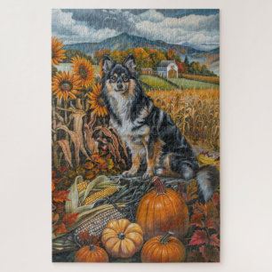 Puzzle Finlandais Lapphund Chien Automne récolte Thanksgi