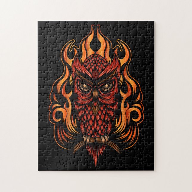 Puzzle Fire owl (Vertical)