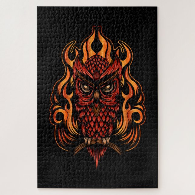 Puzzle Fire owl (Vertical)