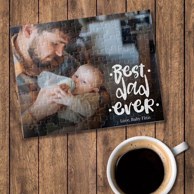Puzzle First Father’s Day Custom Photo Gift Best Dad Ever (Créateur téléchargé)
