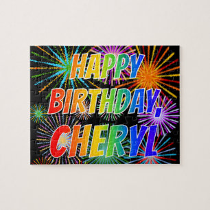 Puzzle First Name "CHERYL", Fun "HAPPY BIRTHDAY"