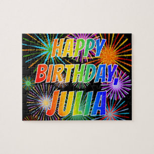 Puzzle First Name "JULIA", Fun "HAPPY BIRTHDAY"