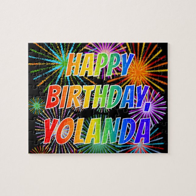 Puzzle First Name "YOLANDA", Fun "HAPPY BIRTHDAY" (Horizontal)