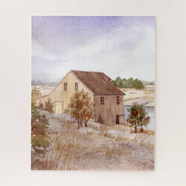 Puzzle Fisherman's House Norvège Coast Aquarelle (Vertical)