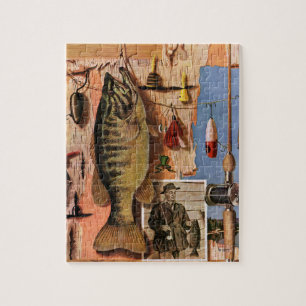 Puzzle Fishing Still Life par John Atherton