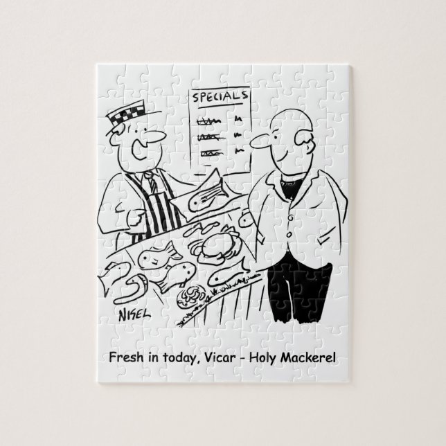 Puzzle Fishmonger propose un dessin Vicar Holy Mackerel (Vertical)