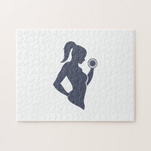 Puzzle Fitness girl levant haltère