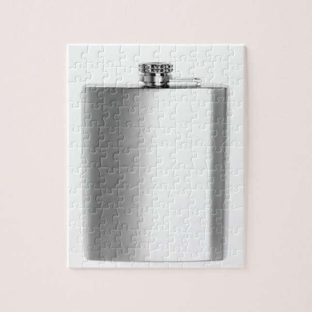 Puzzle Flacon de hanche d'acier inoxydable (Vertical)