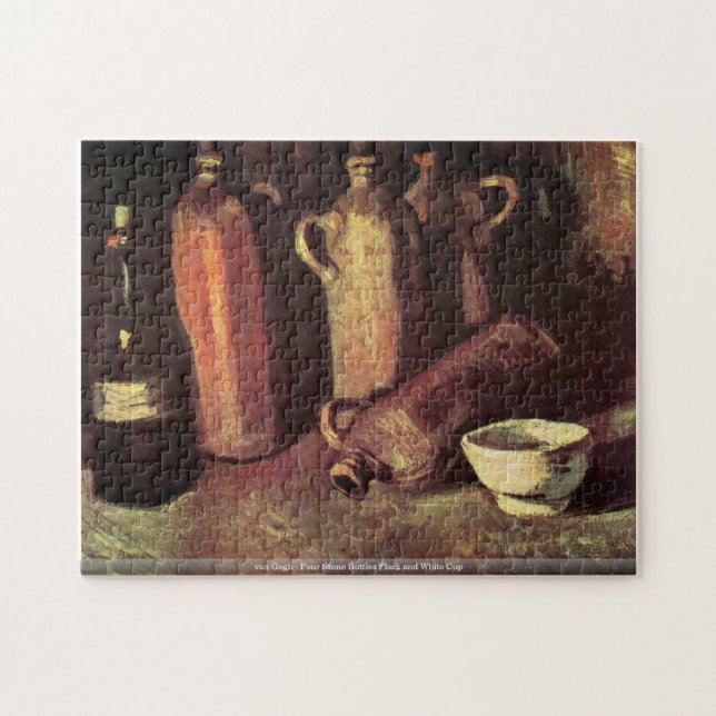 Puzzle Flacon en pierre de quatre bouteilles et tasse (Horizontal)