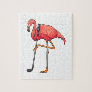 Puzzle Flamant rose à Golf avec Golf Club