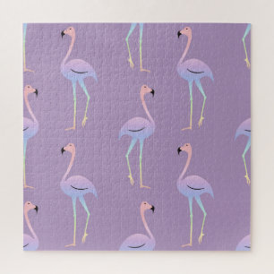 Puzzle Flamant rose Arc-en-ciel : Motif coloré sans coutu