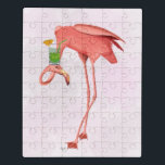 Puzzle Flamant rose avec Cocktail<br><div class="desc">Flamant rose et Cocktail 1 de Fab Funky. Flamant rose équilibrant un cocktail sur la tête. | 192370D</div>