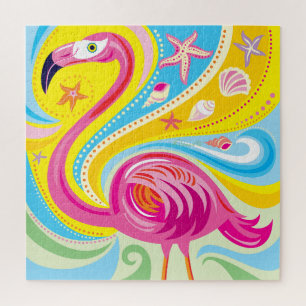 Puzzle Flamant rose avec étoile de mer