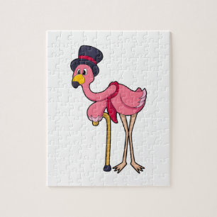 Puzzle Flamant rose comme pensionné avec Casquette