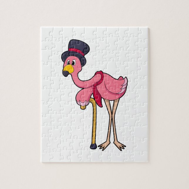 Puzzle Flamant rose comme pensionné avec Casquette (Vertical)