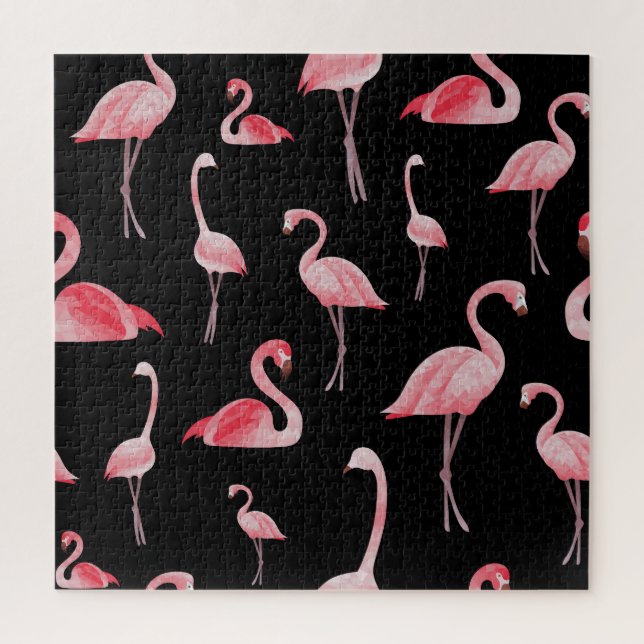 Puzzle Flamant rose : Conception Vintage sans couture (Vertical)