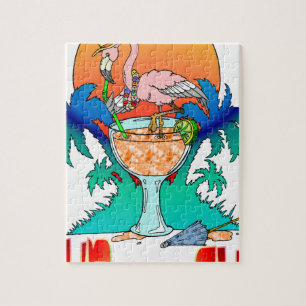 Puzzle Flamant rose dans le soleil