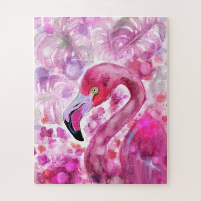 Puzzle Flamant rose dans un monde rose - Beau pays rose (Vertical)