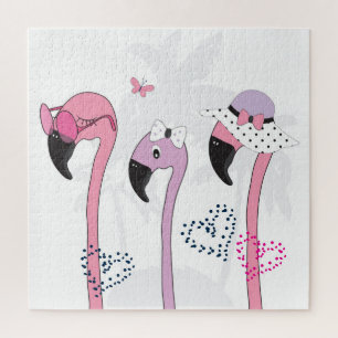 Puzzle Flamant rose d'été : Illustration Vintage de plage