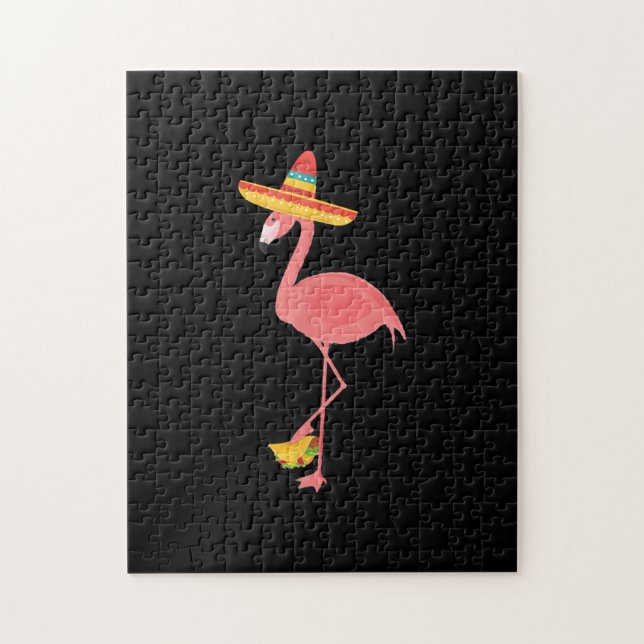 Puzzle Flamant rose Drôle Nourriture Mexicaine Taco Lover (Vertical)