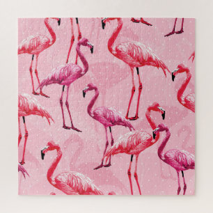 Puzzle Flamant rose Elégance : Motif d'oiseaux roses.