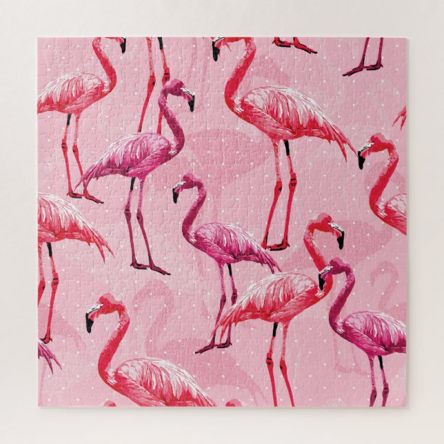 Puzzle Flamant rose Elégance : Motif d'oiseaux roses. (Vertical)