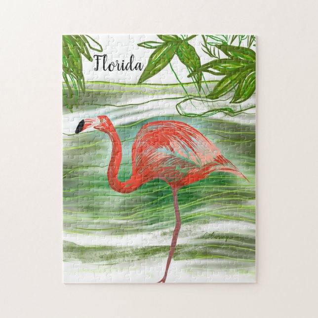 Puzzle Flamant rose Florida Art (Vertical)