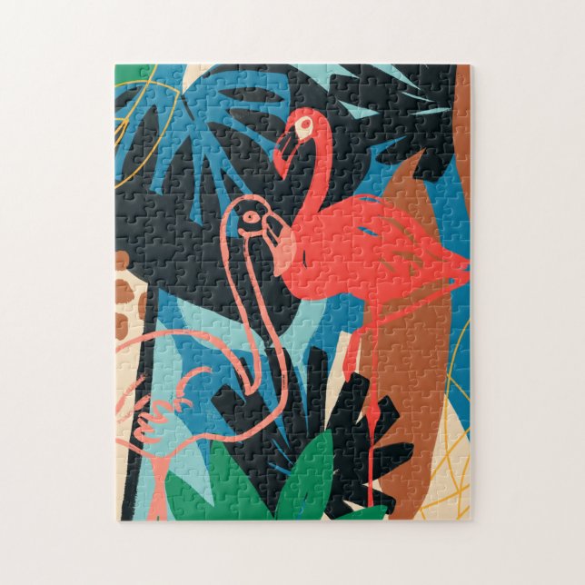 Puzzle Flamant rose funky (Vertical)