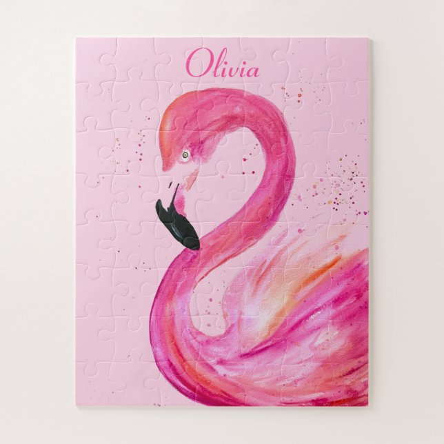 Puzzle Flamant rose Oiseau rose Nature Plage tropicale Ét (Vertical)