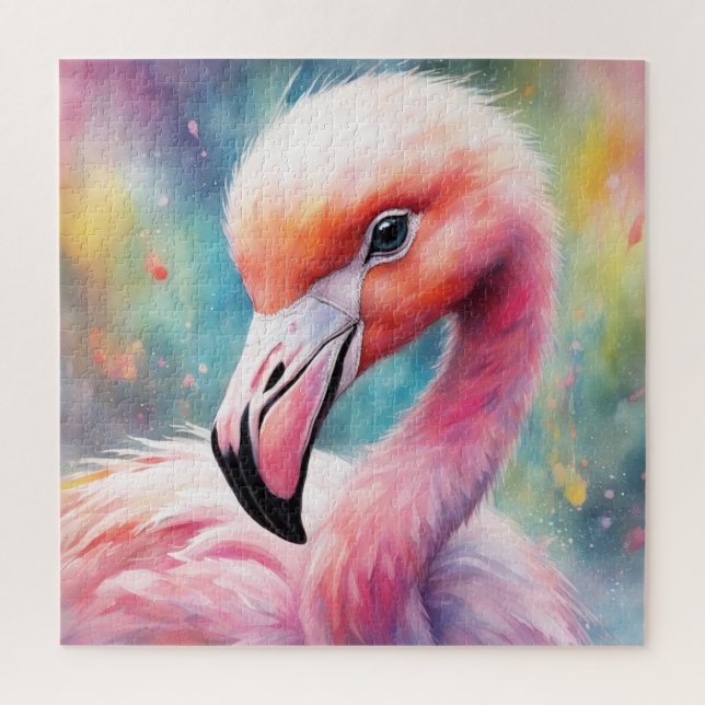 Puzzle Flamant rose Rainbow Birds 2 (Vertical)