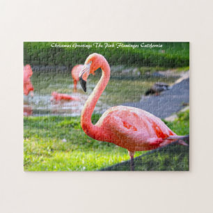 Puzzle Flamant rose rose Californie.voeux de Noël