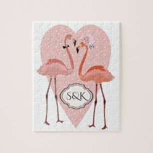 Puzzle Flamant rose rose chic amour coeur
