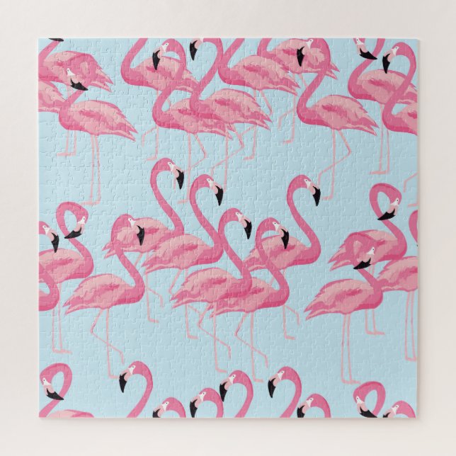 Puzzle Flamant rose : Tropical Vintage Print (Vertical)