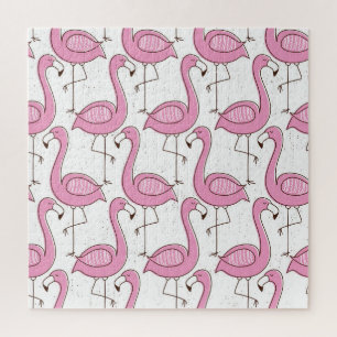 Puzzle Flamants exotiques, design vintage sans soudure.