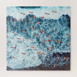 Puzzle Flamants roses des Caraïbes : La scène de vol de l