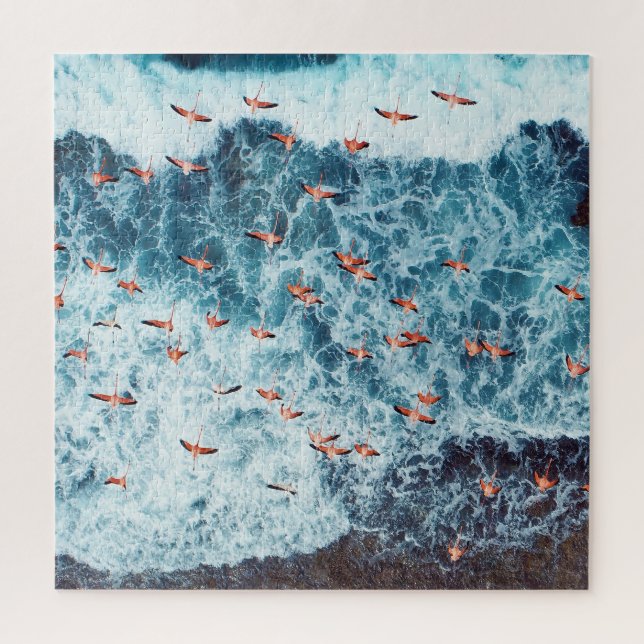 Puzzle Flamants roses des Caraïbes : La scène de vol de l (Vertical)