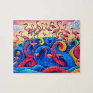 Puzzle Flamants roses en mer, puzzle, 20x25 cm, 110 pièce