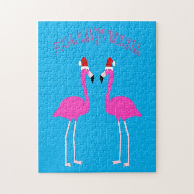 Puzzle Flamants roses lesbiennes de Noël Belles flamants  (Vertical)