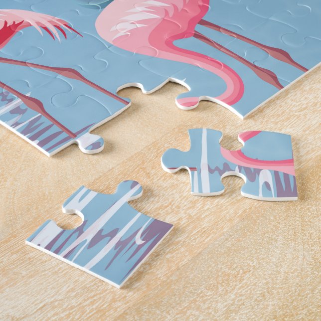 PUZZLE FLAMANTS ROSES MOTIF 1 (Côté)